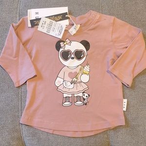 NWT HUX Long-Sleeved Panda Girl Tee - sz 6-12 Months